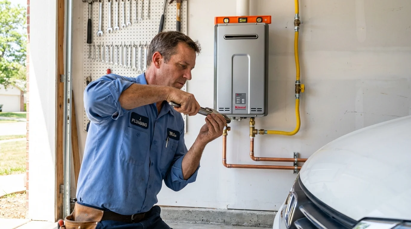 Tankless water heater installation by a Johns Plumbing LLC plumber in Buckeye